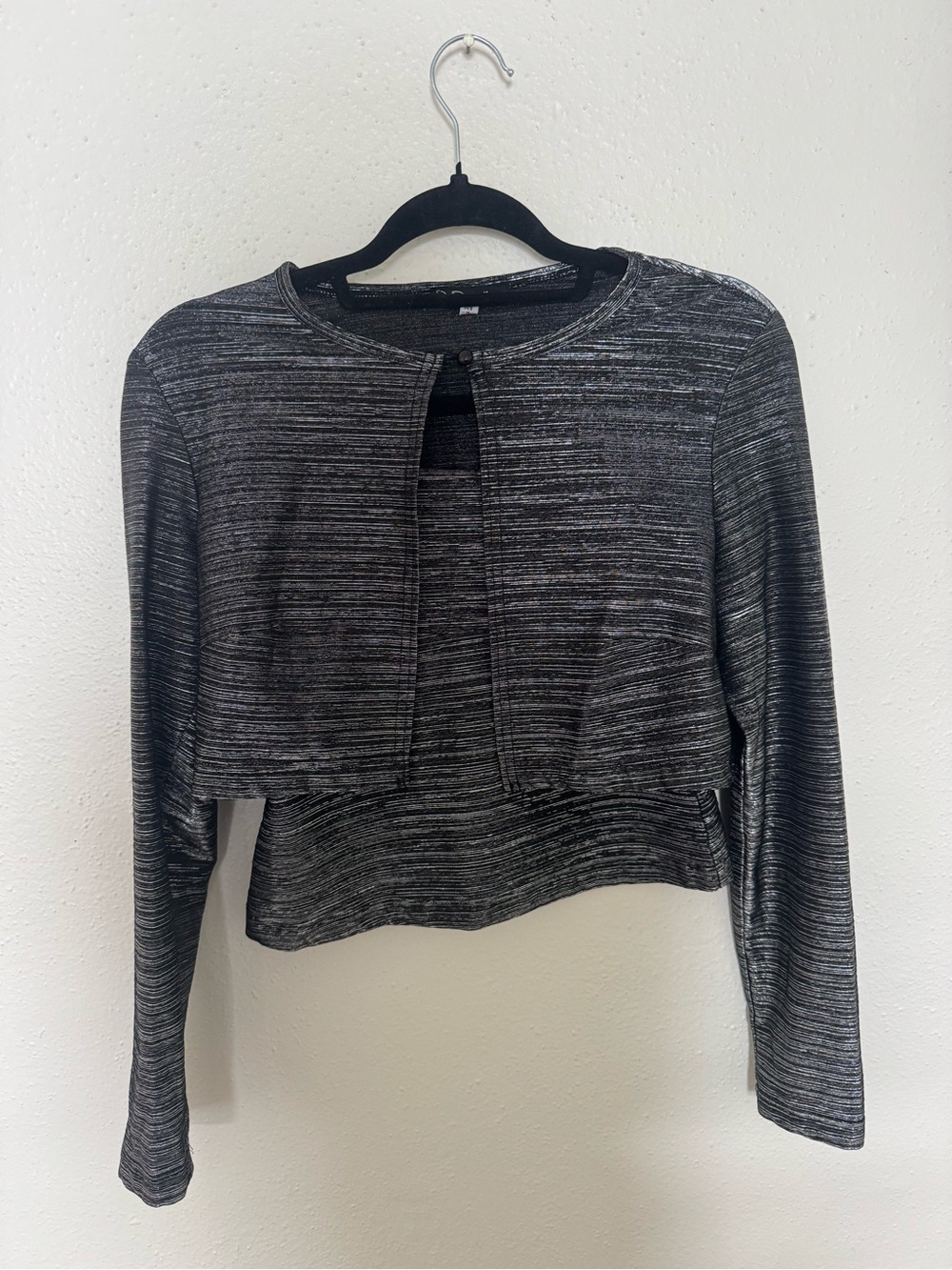 Vintage Silver/Black Top and Cardigan